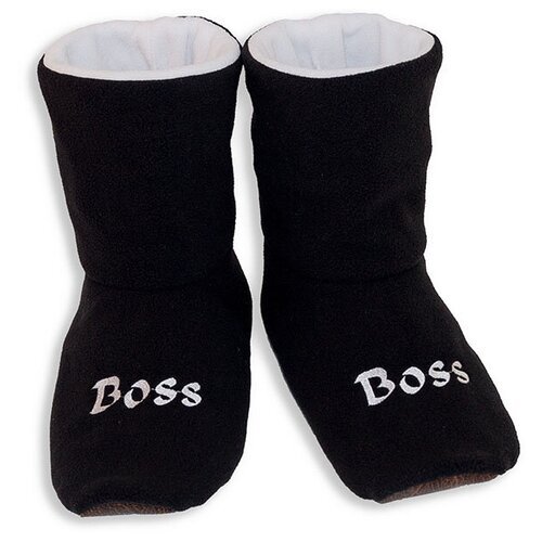 Тапочки Boss черные с белым размер 32-33